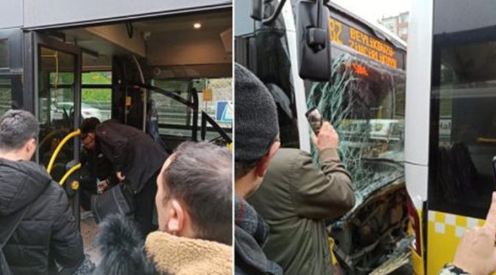 Haliç'te iki metrobüs çarpıştı!