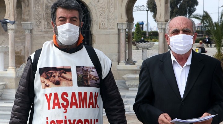 Hayvan hakları için Mersin'den İzmir'e yürüdü!