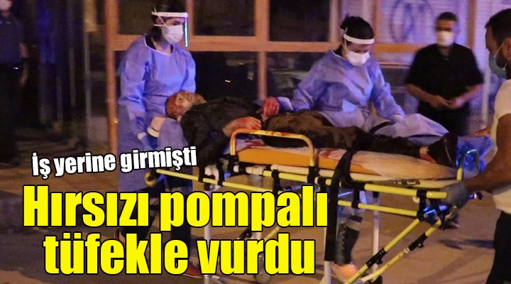 Hırsızı pompalı tüfekle vurdu