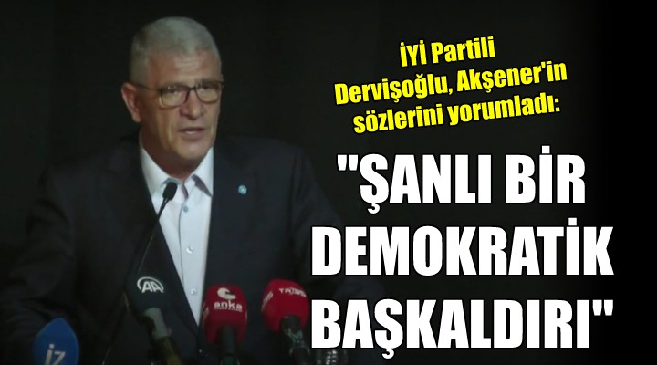 İYİ Partili Dervişoğlu: Akşener'in çağrısı şanlı bir demokratik başkaldırıdır