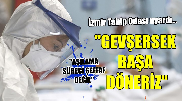 İZMİR TABİP ODASI UYARDI... 'GEVŞERSEK BAŞA DÖNERİZ'