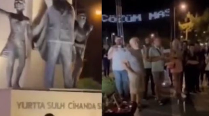 İranlılar'dan Atatürk heykeli önünde rejim protestosu!