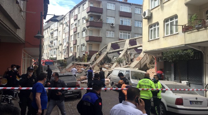 İstanbul'da 5 katlı bina çöktü!
