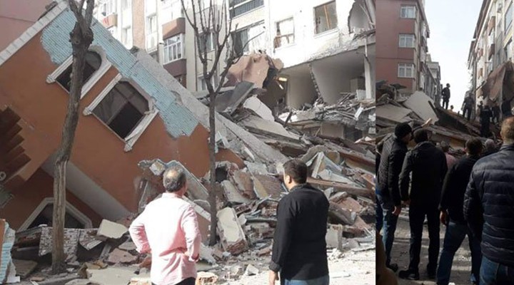 İstanbul'da 7 katlı bina çöktü
