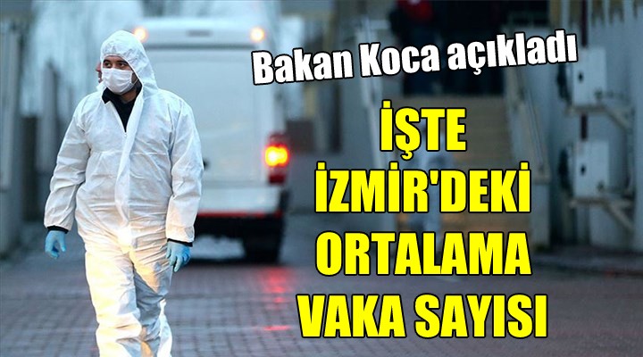 İşte İzmir'deki ortalama vaka sayısı