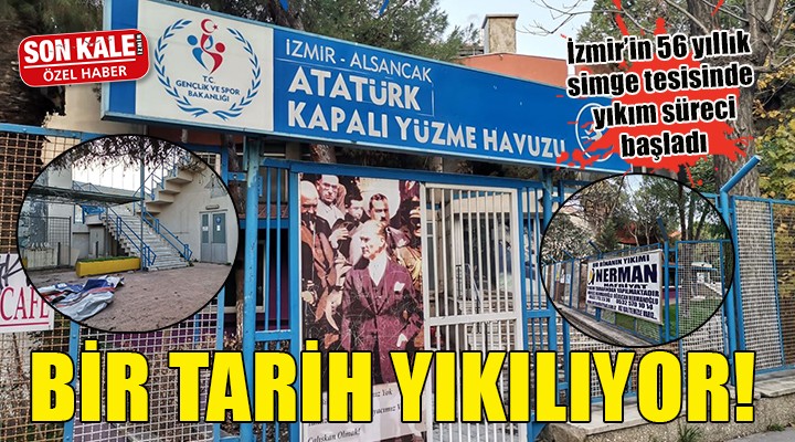 İzmir Atatürk Yüzme Havuzu yıkılıyor