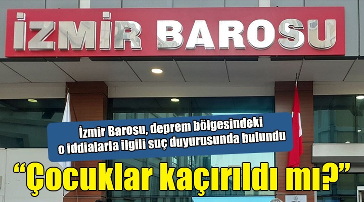 İzmir Barosu'ndan Bakan Yanık ve İHH hakkında suç duyurusu...