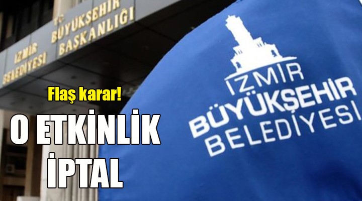 İzmir Büyükşehir'den flaş karar... İktisat kongresi iptal