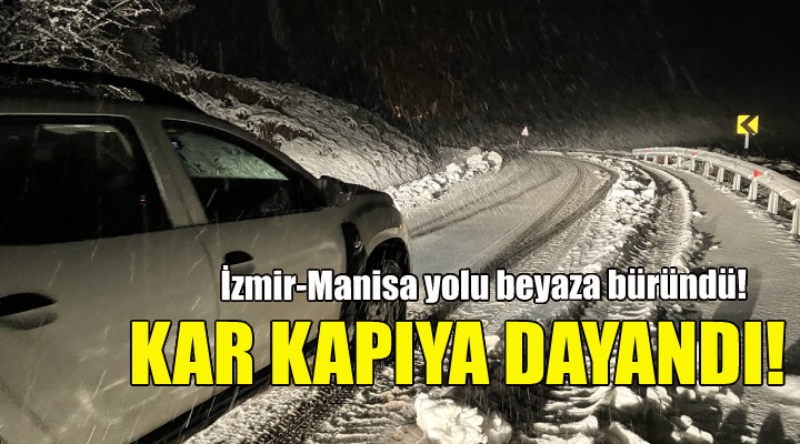 İzmir-Manisa yolu beyaza büründü!