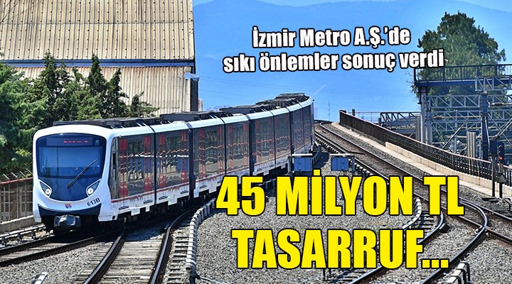 İzmir Metro A.Ş.'den 45 milyon liralık tasarruf