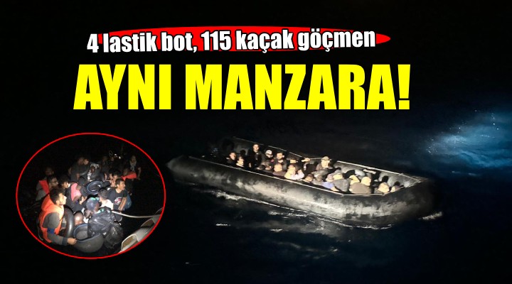 İzmir açıklarında 115 kaçak göçmen yakalandı