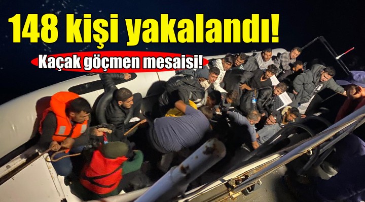 İzmir açıklarında 148 kaçak göçmen yakalandı!