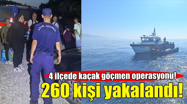 İzmir açıklarında 260 kaçak göçmen yakalandı!