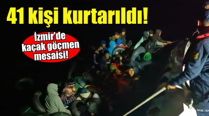 İzmir açıklarında 41 kaçak göçmen kurtarıldı!