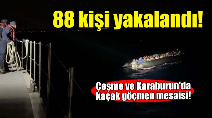 İzmir açıklarında 88 kaçak göçmen yakalandı!