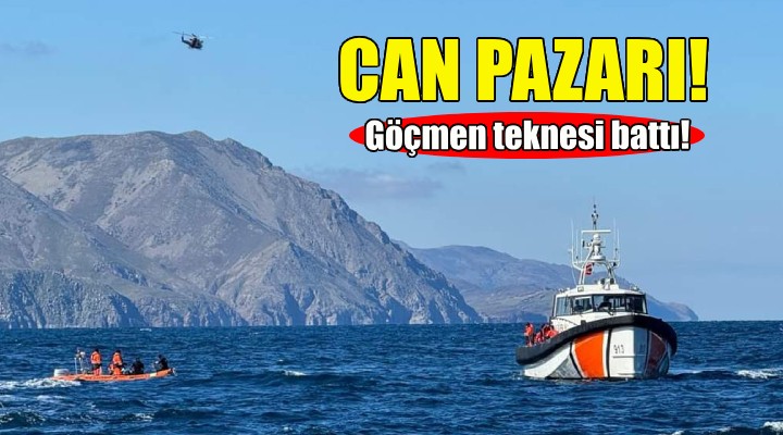 İzmir açıklarında can pazarı... Göçmen teknesi battı!