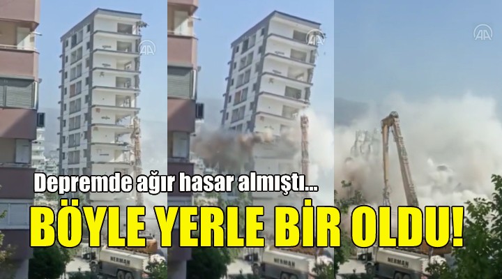 İzmir'de 10 katlı bina böyle yerle bir oldu!