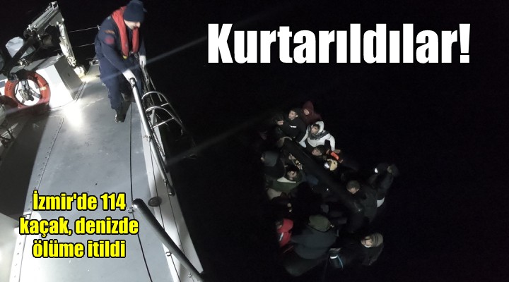 İzmir'de 114 kaçak kurtarıldı... Denizde donmak üzereydiler...