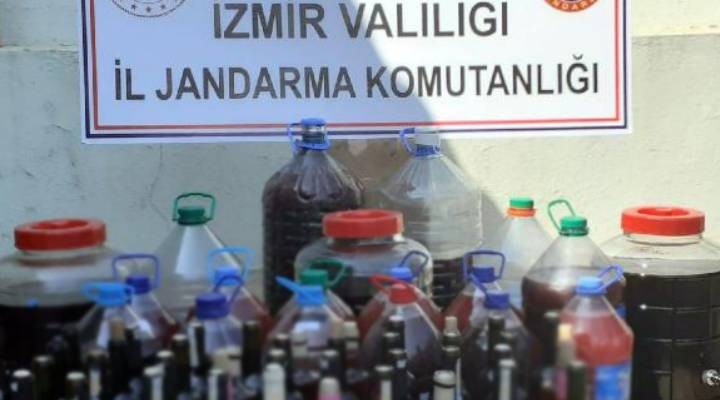 İzmir'de 163 litre sahte şarap