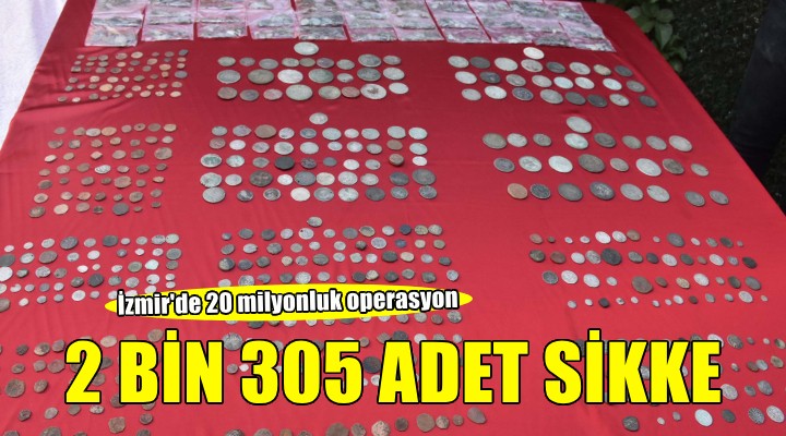İzmir'de 2 bin 305 adet sikke ele geçirildi