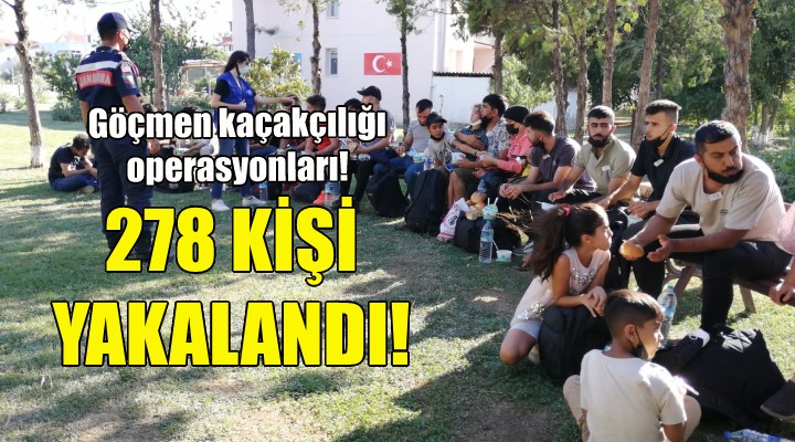 İzmir'de 278 kaçak göçmen yakalandı!