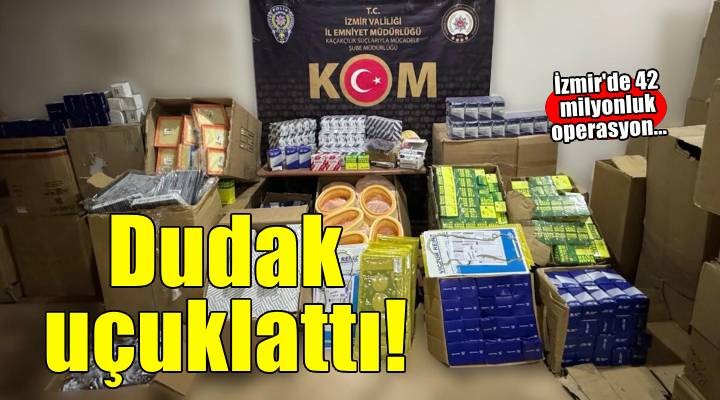 İzmir'de 42 milyon TL'lik kaçakçılık operasyonu