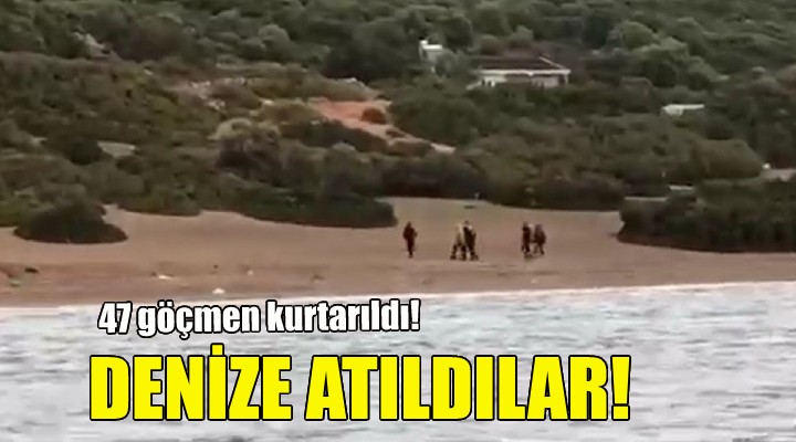 İzmir'de 47 göçmen kurtarıldı!