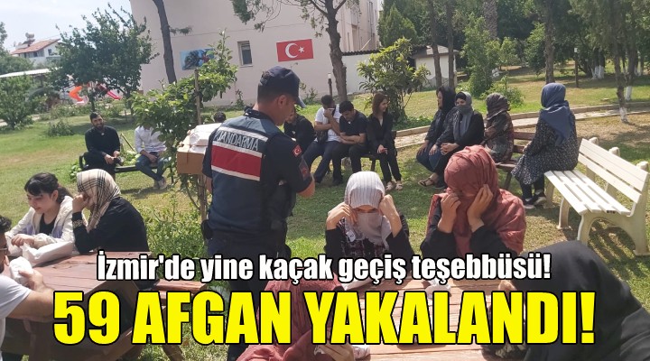 İzmir'de 59 kaçak Afgan göçmen yakalandı!
