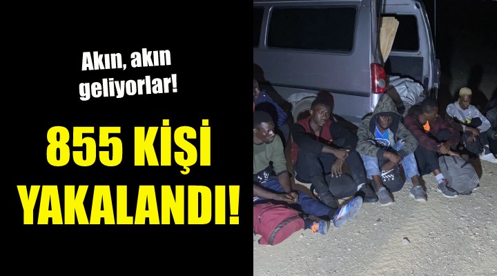 İzmir'de 855 kaçak göçmen yakalandı!