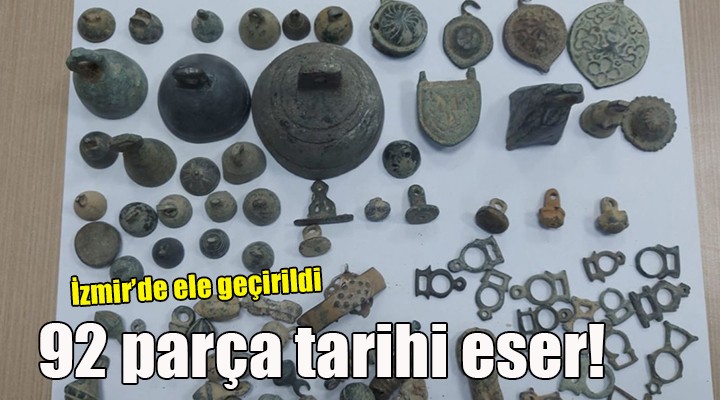 İzmir'de 92 parça tarihi eser ele geçirildi