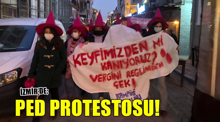 İzmir'de 'Hijyenik ped' protestosu....