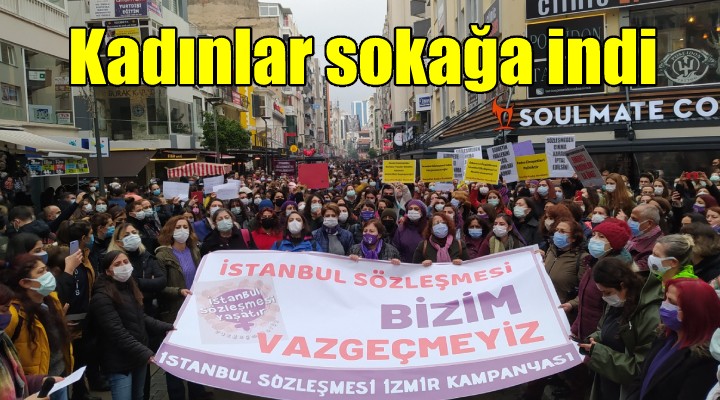 İzmir'de İstanbul Sözleşmesi protestosu