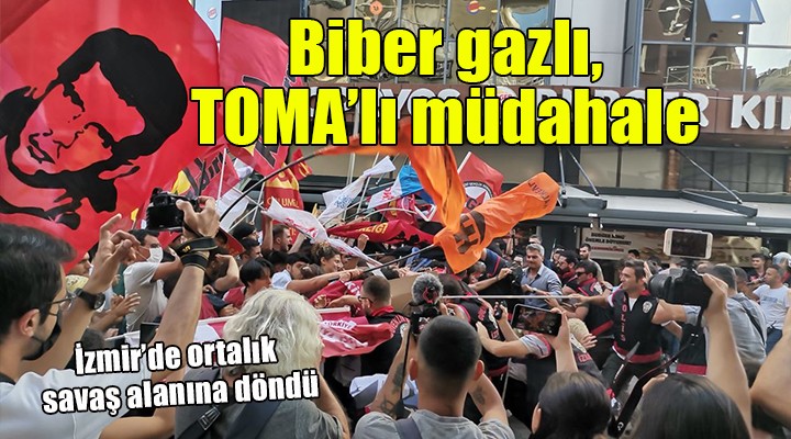 İzmir'de Suruç eylemine biber gazlı, TOMA'lı polis müdahalesi: 19 kişi gözaltına alındı