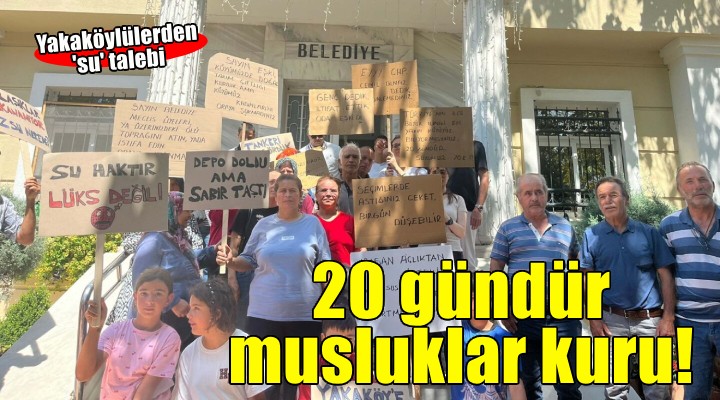 İzmir'de Yakaköy Mahallesi sakinlerinden 'su' eylemi