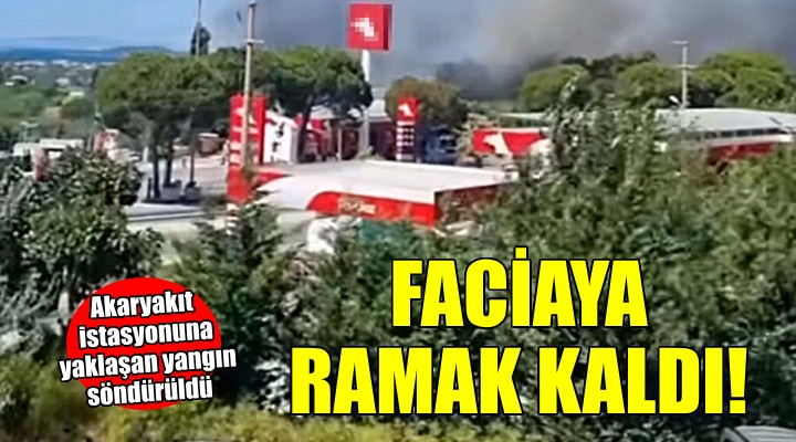 İzmir'de akaryakıt istasyonuna yaklaşan yangın söndürüldü!