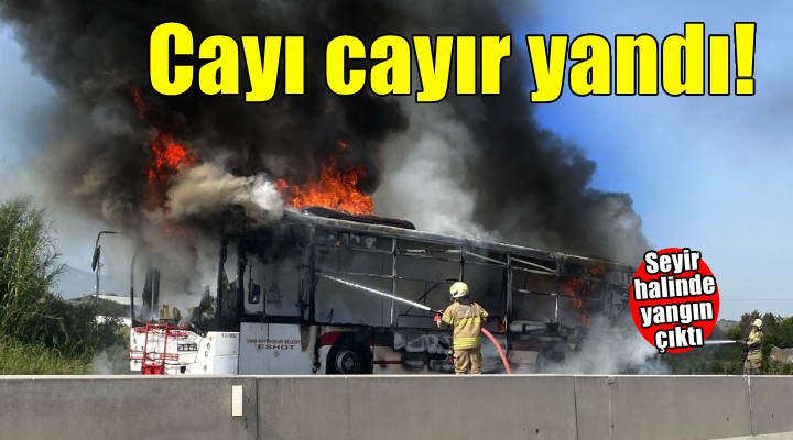İzmir'de belediye otobüsünde çıkan yangın söndürüldü