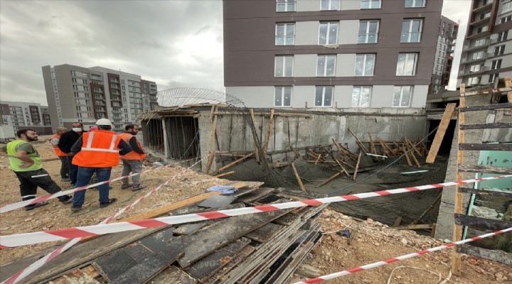 İzmir'de beton kalıbının çökmesi sonucu bir inşaat işçisi yaralandı