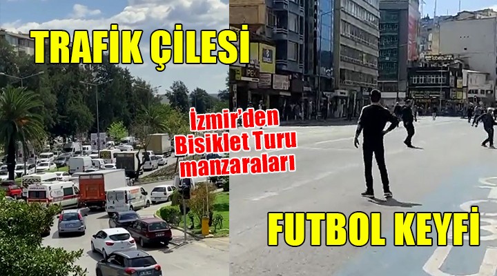 İzmir'de bir yanda çile bir yanda futbol keyfi...