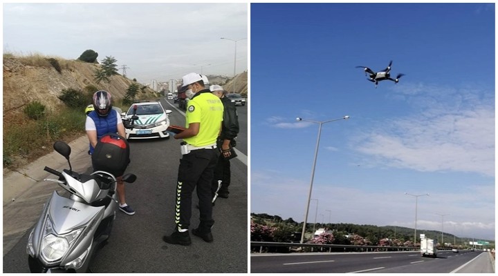 İzmir'de drone destekli trafik denetimi!