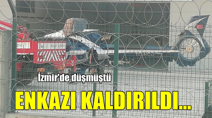 İzmir'de düşen helikopterin enkazı kaldırıldı!