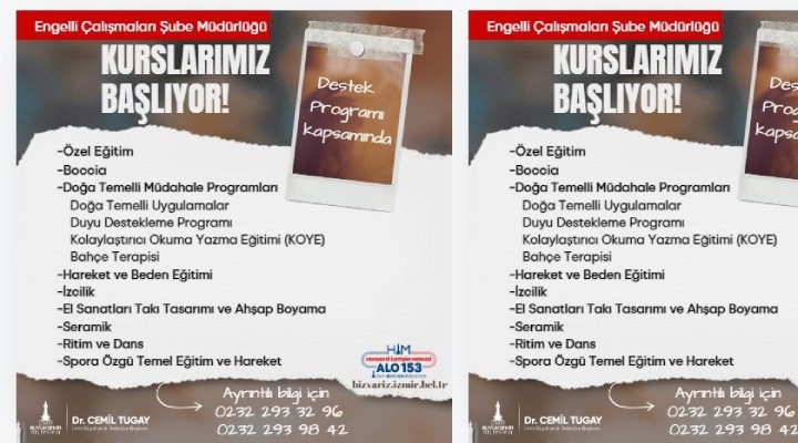 İzmir'de engelli yurttaşlar için kurs dönemi...