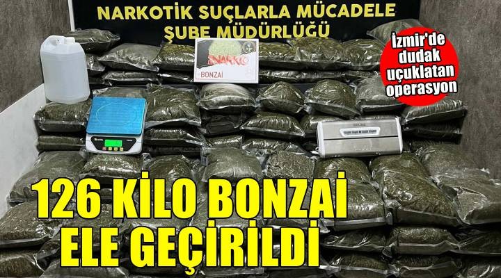 İzmir'de evde 126 kilo 100 gram bonzai ele geçirildi