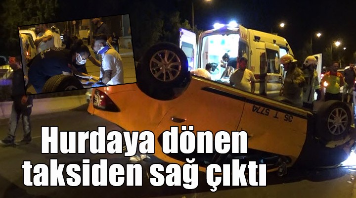 İzmir'de feci kaza... Beton bariyere çarpıp takla attı!