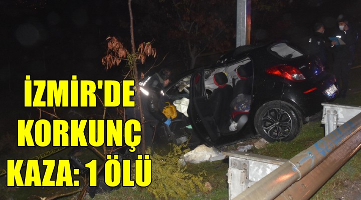 İzmir'de feci kaza... Yoldan çıkan otomobilin sürücüsü öldü