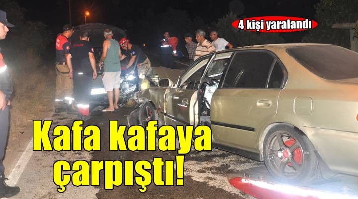 İzmir'de iki otomobilin çarpıştığı kazada 4 kişi yaralandı