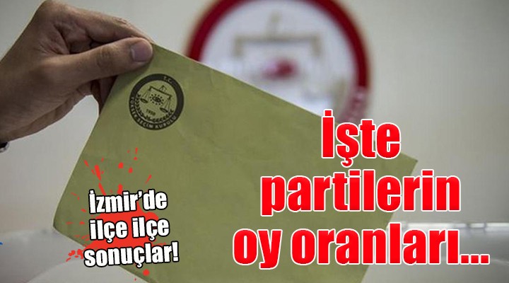 İzmir'de ilçe ilçe milletvekili seçimleri sonuçları...