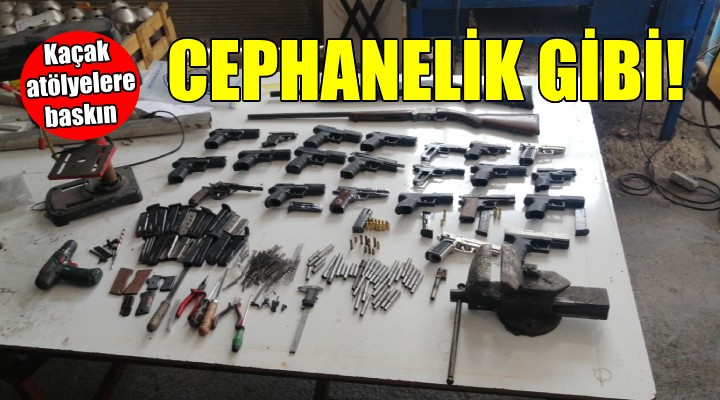 İzmir'de kaçak silah atölyelerine baskın!