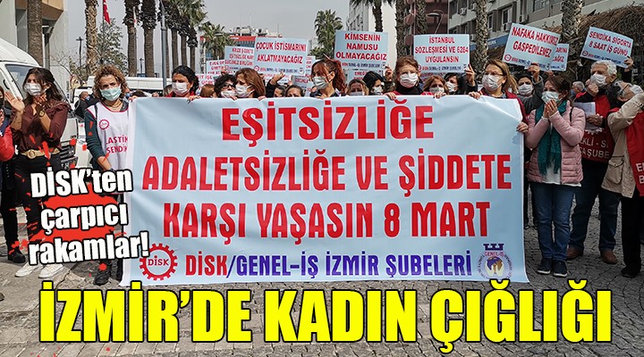 İzmir'de kadın çığlığı... ''EŞİTSİZLİĞE KARŞI YAŞASIN 8 MART''