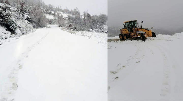 İzmir'de kar küreme çalışması