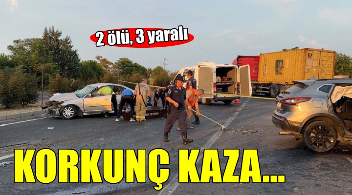 İzmir'de korkunç kaza: 2 ölü, 3 yaralı!